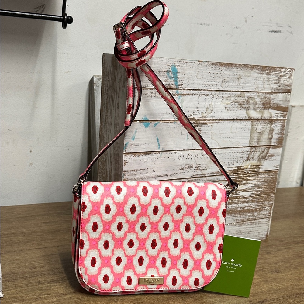 Kate Spade like new Laurel Way Carsen Ikat Posey coat canvas crossbody purse - Picture 4 of 10